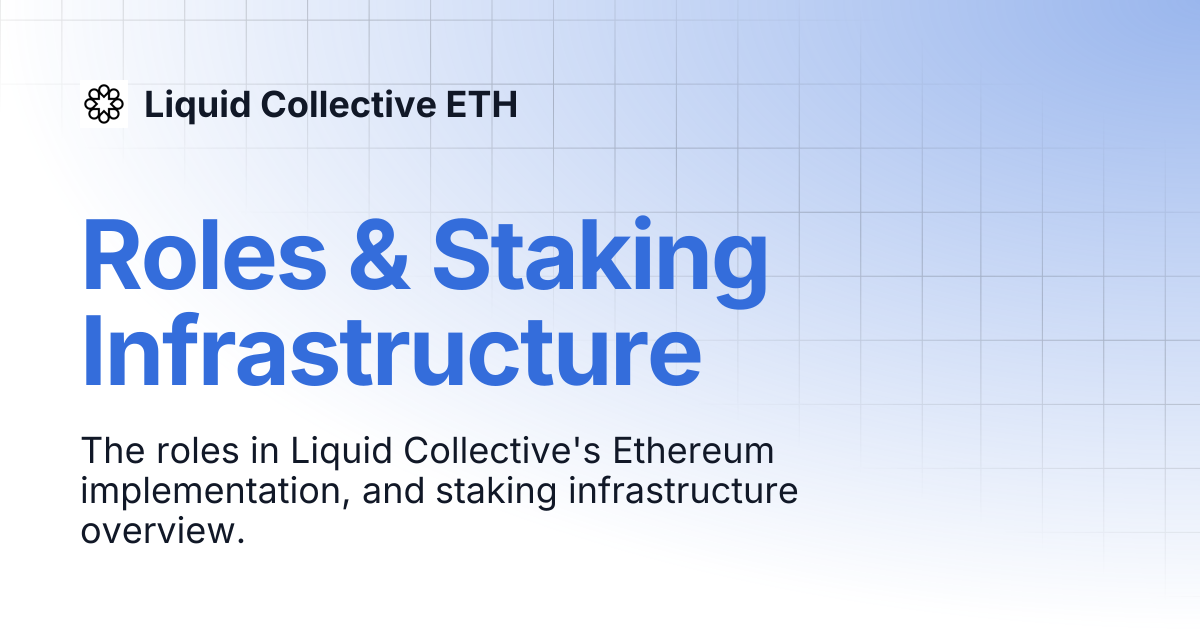 Roles & Staking Infrastructure | Liquid Collective ETH